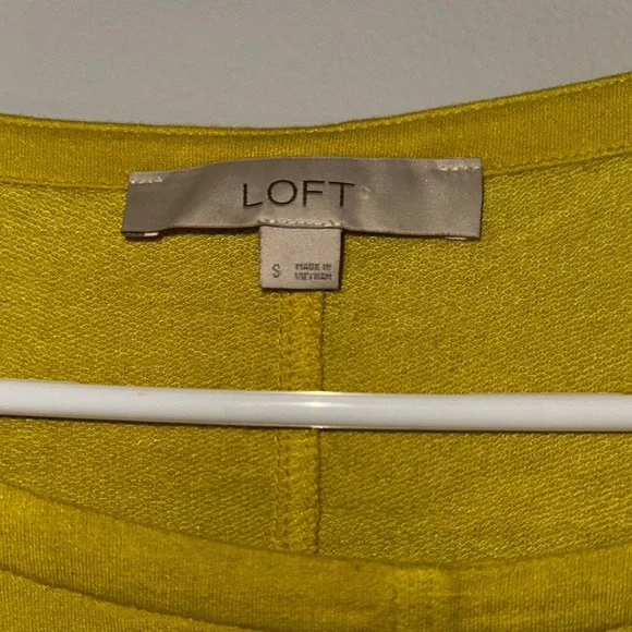 LOFT Yellow 3/4 Sleeve Relaxed Blouse with Tie Front - Picture 2 of 3